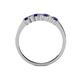 4 - Evia 2.50 mm Princess Cut Blue Sapphire and Diamond 7 Stone Wedding Band 