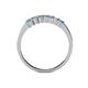 4 - Evia 2.50 mm Princess Cut Blue Topaz and Diamond 7 Stone Wedding Band 