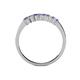 4 - Evia 2.50 mm Princess Cut Iolite and Diamond 7 Stone Wedding Band 