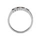 4 - Evia 2.50 mm Princess Cut Smoky Quartz and Diamond 7 Stone Wedding Band 