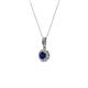 2 - Shanon Blue Sapphire and Diamond Halo Pendant 