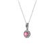 2 - Shanon Pink Tourmaline and Diamond Halo Pendant 
