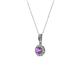 2 - Shanon Amethyst and Diamond Halo Pendant 