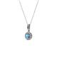 2 - Shanon Blue Topaz and Diamond Halo Pendant 