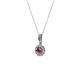 2 - Shanon Rhodolite Garnet and Diamond Halo Pendant 