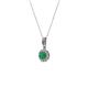 2 - Shanon Emerald and Diamond Halo Pendant 