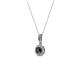 2 - Shanon Black and White Diamond Halo Pendant 