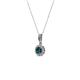 2 - Shanon Blue and White Diamond Halo Pendant 