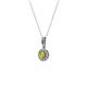 2 - Shanon Yellow and White Diamond Halo Pendant 