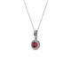 2 - Shanon Ruby and Diamond Halo Pendant 