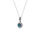 2 - Shanon London Blue Topaz and Diamond Halo Pendant 