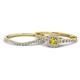 1 - Florence Prima Yellow and White Diamond Halo Bridal Set Ring 