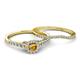4 - Florence Prima Citrine and Diamond Halo Bridal Set Ring 