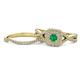 1 - Maisie  Prima 0.60 ctw Emerald (3.80 mm) Halo Bridal Set Ring 