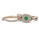 1 - Maisie  Prima 0.60 ctw Emerald (3.80 mm) Halo Bridal Set Ring 