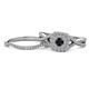 1 - Maisie  Prima 0.63 ctw Black Diamond (3.80 mm) Halo Bridal Set Ring 