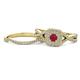1 - Maisie  Prima 0.63 ctw Ruby (3.80 mm) Halo Bridal Set Ring 
