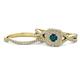 1 - Maisie  Prima 0.61 ctw London Blue Topaz (3.80 mm) Halo Bridal Set Ring 
