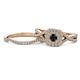 1 - Maisie  Prima 0.63 ctw Black Diamond (3.80 mm) Halo Bridal Set Ring 