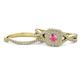 1 - Maisie  Prima 0.60 ctw Pink Tourmaline (3.80 mm) Halo Bridal Set Ring 