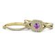 1 - Maisie  Prima 0.60 ctw Amethyst (3.80 mm) Halo Bridal Set Ring 
