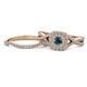 1 - Maisie  Prima 0.62 ctw Blue Diamond (3.80 mm) Halo Bridal Set Ring 