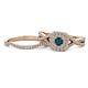 1 - Maisie  Prima 0.61 ctw London Blue Topaz (3.80 mm) Halo Bridal Set Ring 