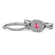 1 - Maisie  Prima 0.60 ctw Pink Tourmaline (3.80 mm) Halo Bridal Set Ring 