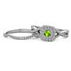 1 - Maisie  Prima 0.65 ctw Peridot (3.80 mm) Halo Bridal Set Ring 