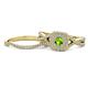 1 - Maisie  Prima 0.65 ctw Peridot (3.80 mm) Halo Bridal Set Ring 