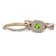1 - Maisie  Prima 0.65 ctw Peridot (3.80 mm) Halo Bridal Set Ring 