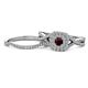1 - Maisie  Prima 0.65 ctw Red Garnet (3.80 mm) Halo Bridal Set Ring 