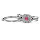 1 - Maisie  Prima 0.65 ctw Rhodolite Garnet (3.80 mm) Halo Bridal Set Ring 