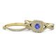 1 - Maisie  Prima 0.62 ctw Tanzanite (3.80 mm) Halo Bridal Set Ring 
