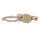 1 - Maisie  Prima 0.62 ctw Yellow Diamond (3.80 mm) Halo Bridal Set Ring 