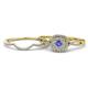 1 - Yesenia Prima Tanzanite and Diamond Halo Bridal Set Ring 