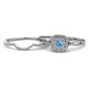 1 - Yesenia Prima Blue Topaz and Diamond Halo Bridal Set Ring 
