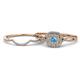 1 - Yesenia Prima Blue Topaz and Diamond Halo Bridal Set Ring 