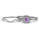 1 - Yesenia Prima Amethyst and Diamond Halo Bridal Set Ring 