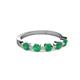 3 - Keva 3.40 mm Emerald 5 Stone Wedding Band 