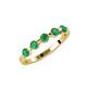 4 - Keva 3.40 mm Emerald 5 Stone Wedding Band 