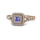 1 - Zinnia Prima Tanzanite and Diamond Double Halo Engagement Ring 