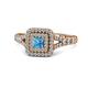 1 - Zinnia Prima Blue Topaz and Diamond Double Halo Engagement Ring 