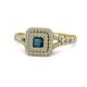 1 - Zinnia Prima London Blue Topaz and Diamond Double Halo Engagement Ring 