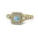1 - Zinnia Prima Aquamarine and Diamond Double Halo Engagement Ring 
