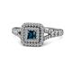 1 - Zinnia Prima Blue and White Diamond Double Halo Engagement Ring 