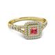 2 - Zinnia Prima Pink Tourmaline and Diamond Double Halo Engagement Ring 