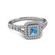 2 - Zinnia Prima Blue Topaz and Diamond Double Halo Engagement Ring 