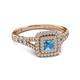 2 - Zinnia Prima Blue Topaz and Diamond Double Halo Engagement Ring 
