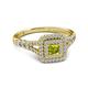 2 - Zinnia Prima Yellow and White Diamond Double Halo Engagement Ring 